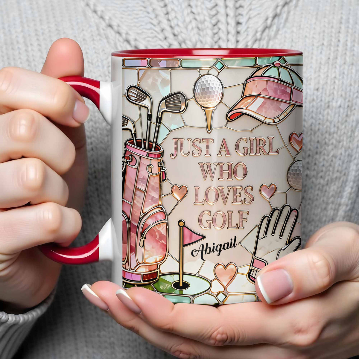 Just A Girl Who Loves Golf, Custom Accent Mug, Gift For Golf Lovers