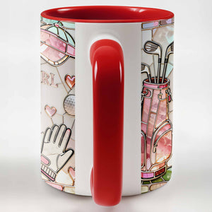 Just A Girl Who Loves Golf, Custom Accent Mug, Gift For Golf Lovers