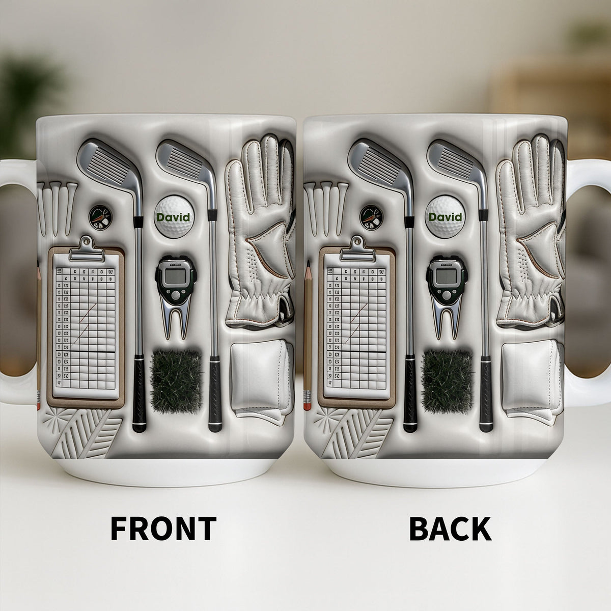 Golf Essentials For Every Golfer, Personalized Custom Coffee Mug, Gift For Golfers And Sports Enthusiasts