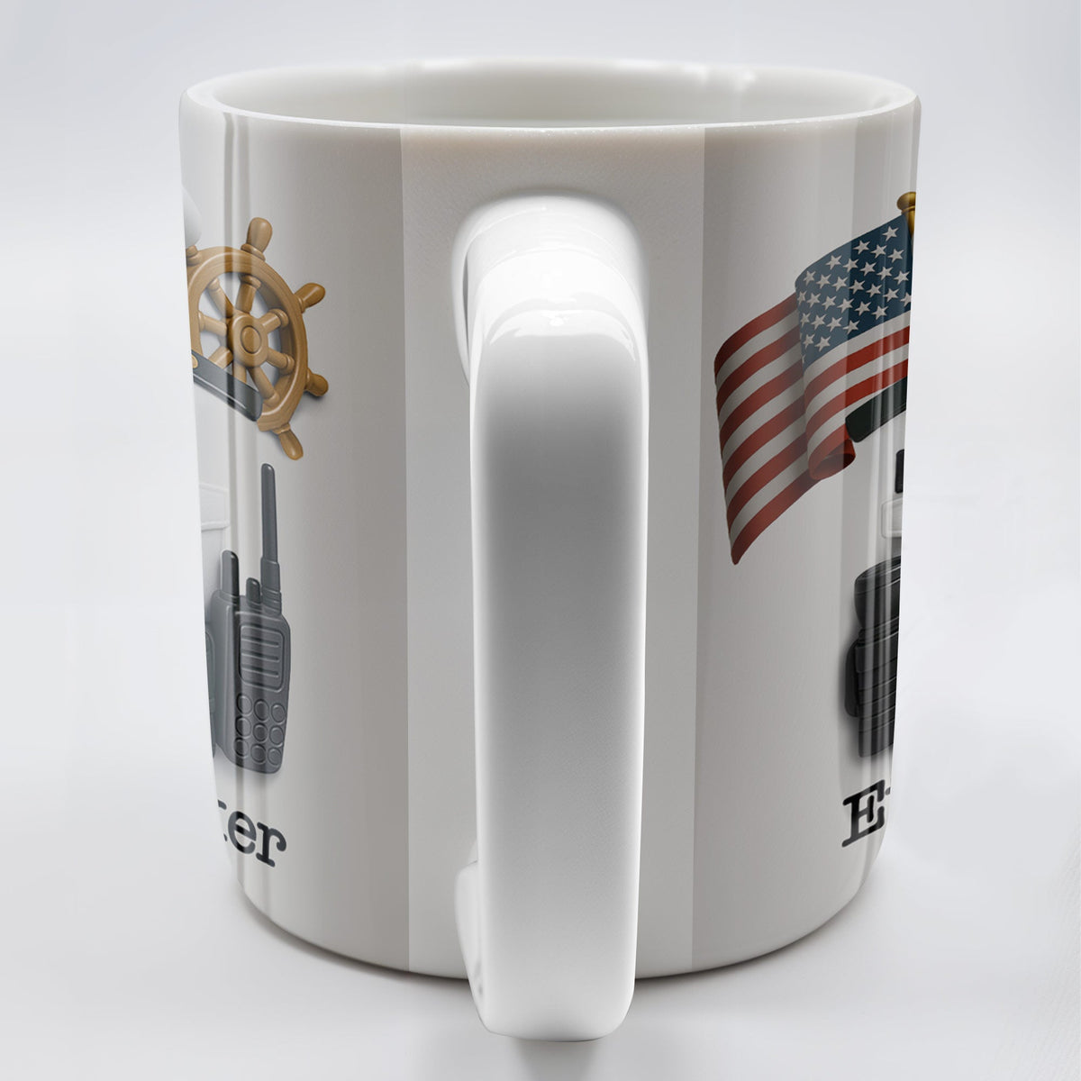 Celebrate Your Favorite Sailor, Navy Uniform and American Flag, Personalized Custom Coffee Mug, Gift For Navy Veterans