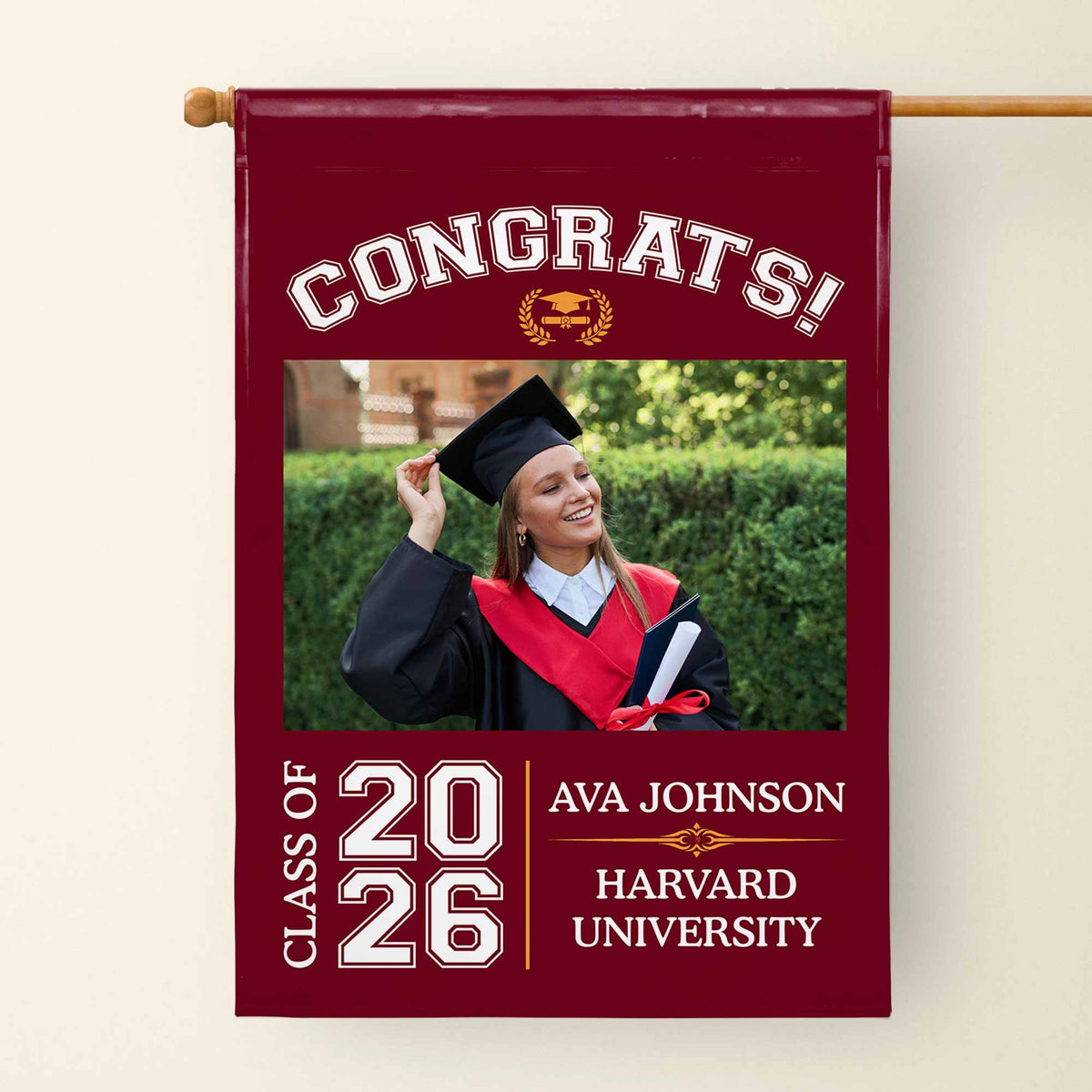 Congrats Class Of [Year], Personalized Flag, Gift For Graduates