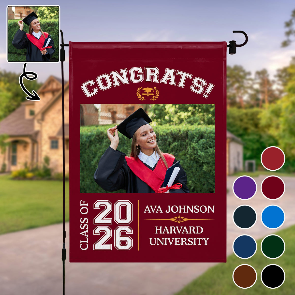 Congrats Class Of [Year], Personalized Flag, Gift For Graduates