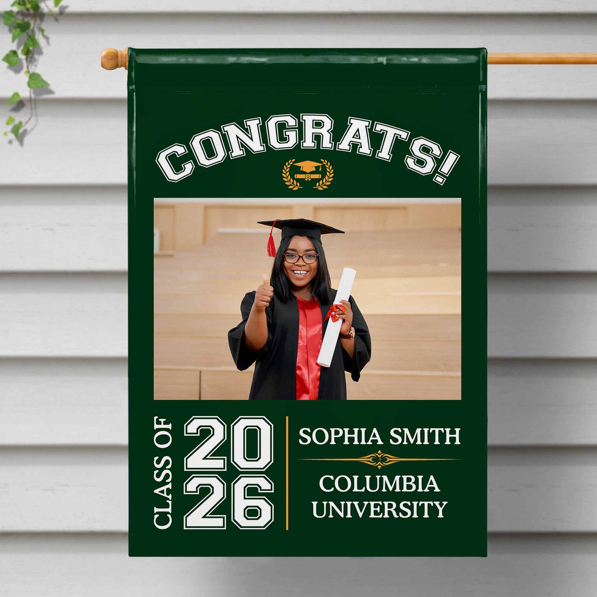 Congrats Class Of [Year], Personalized Flag, Gift For Graduates