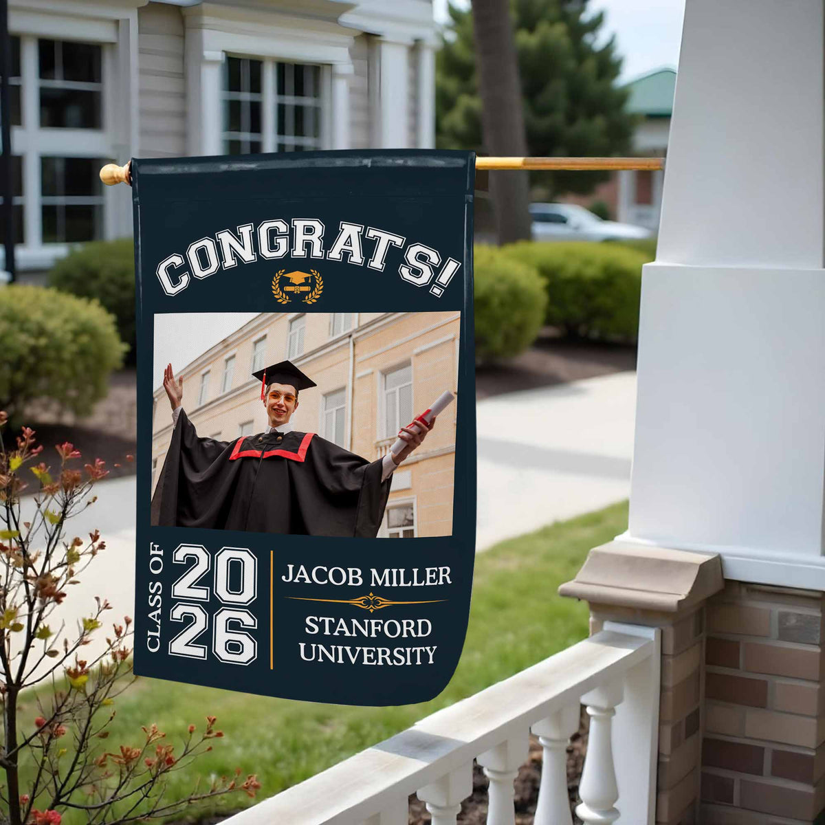 Congrats Class Of [Year], Personalized Flag, Gift For Graduates