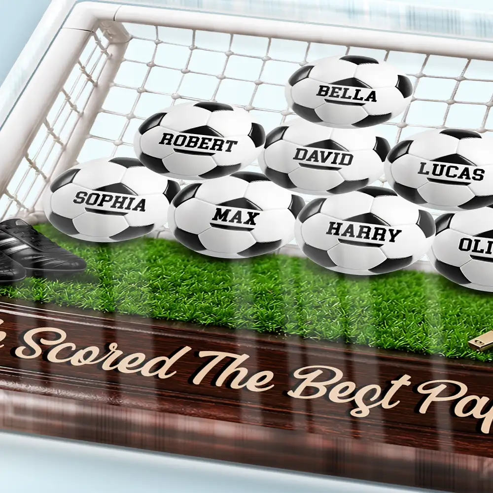 Game Day We Scored The Best Dad - Personalized Custom Shaped Acrylic Plaque