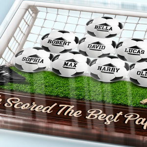 Game Day We Scored The Best Dad - Personalized Custom Shaped Acrylic Plaque