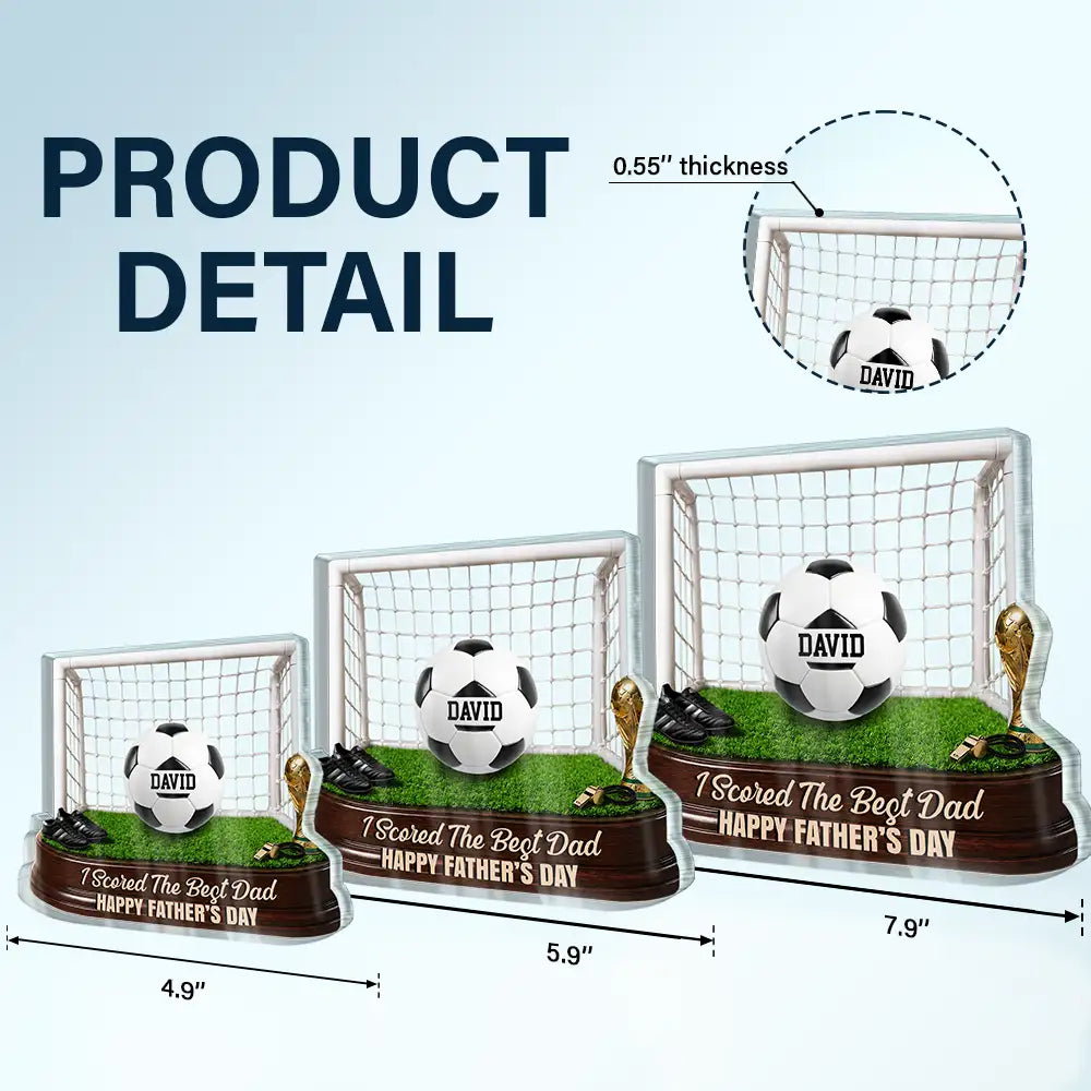 Game Day We Scored The Best Dad - Personalized Custom Shaped Acrylic Plaque
