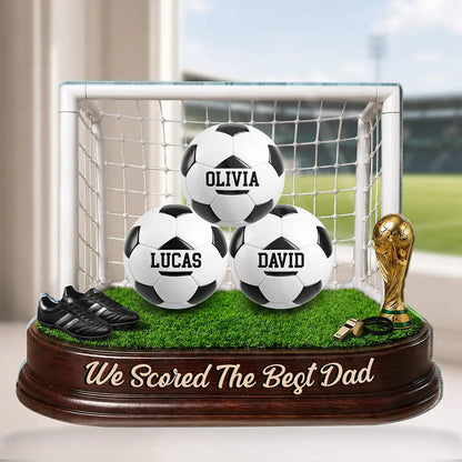 Game Day We Scored The Best Dad - Personalized Custom Shaped Acrylic Plaque