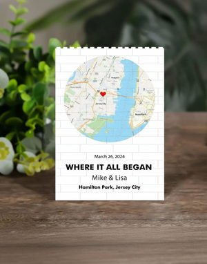 Where We First Met map, anniversary gift for him, Map Our First Date Building Block, Wife anniversary, first date Girlfriend Puzzle gift,where it all began
