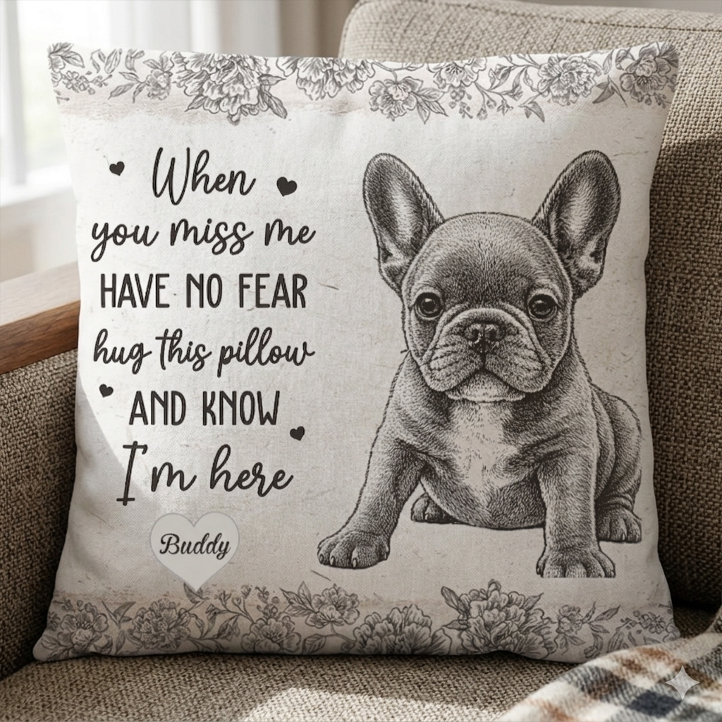 Custom Photo Pencil Sketch Have No Fear Hug This Pillow - Personalized Pillow