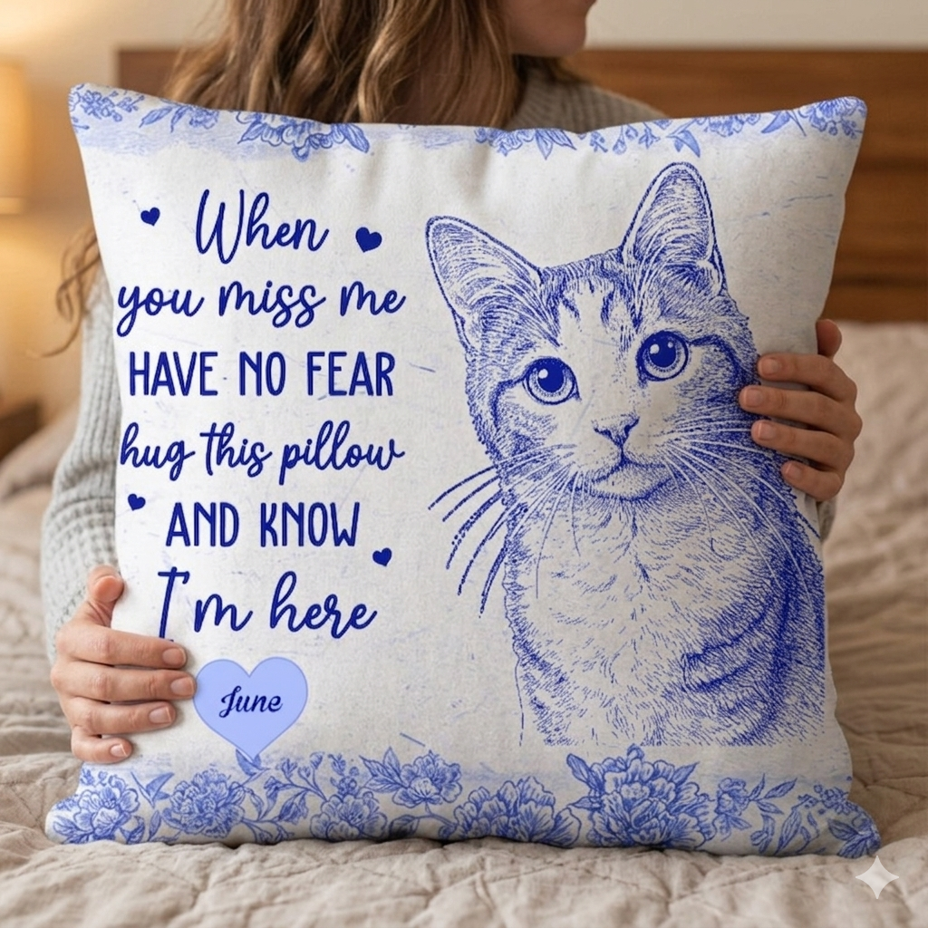 Custom Photo Pencil Sketch Have No Fear Hug This Pillow - Personalized Pillow