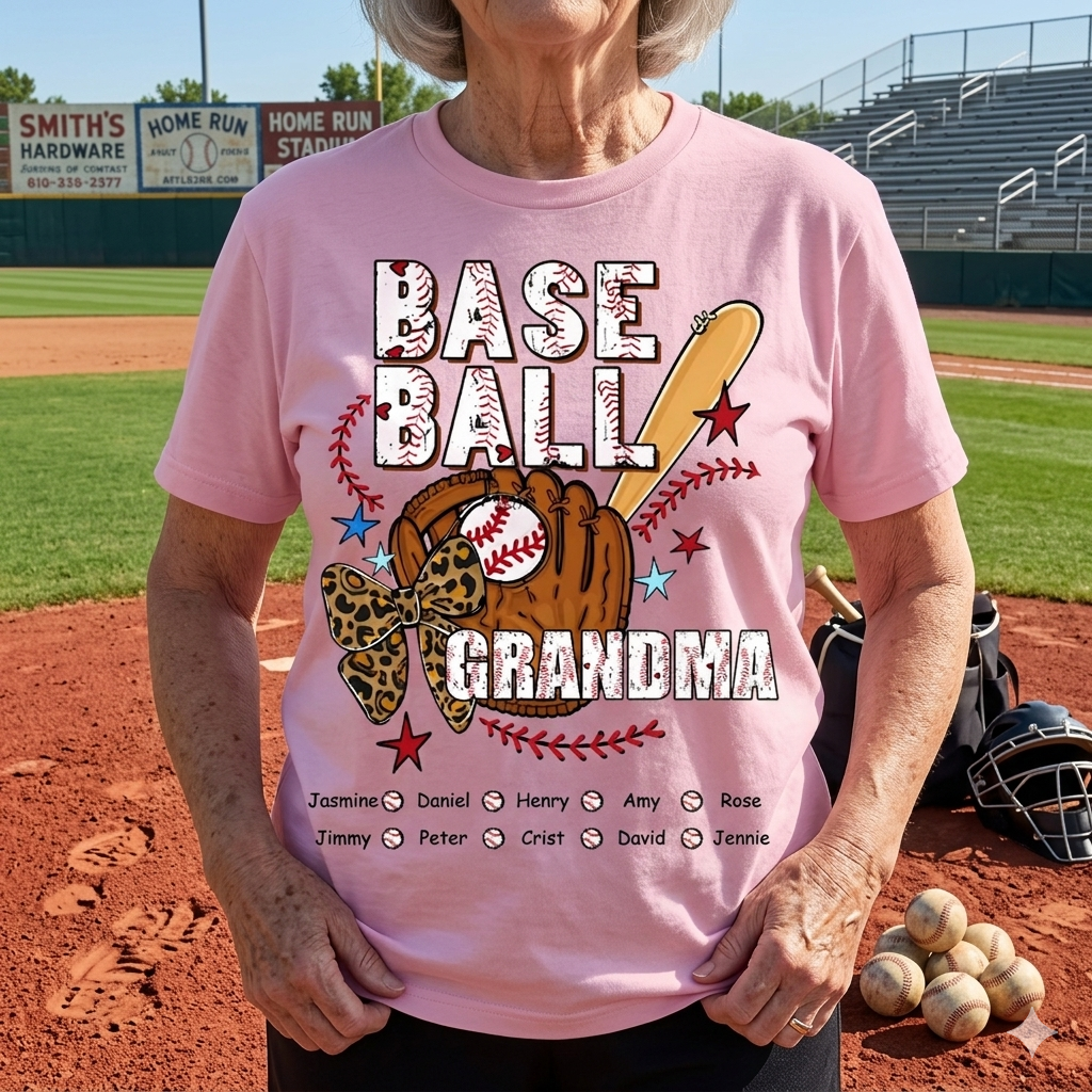 Baseball Mimi Game Day, Personalized Grandma and Grandkids T-shirt