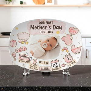 Our First Mother's Day - Personalized Custom Photo Ceramic Plate