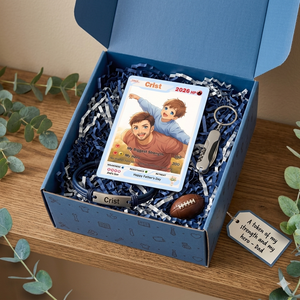 Custom Father & Children Trading Card For Dad, Father's Day