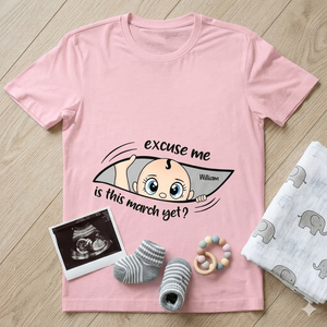Excuse Me Is It Time Yet Pregnancy Announcement Expecting Mom Maternity - Personalized T Shirt Gemini_Generated_Image_7xmvcy7xmvcy7xmv.png