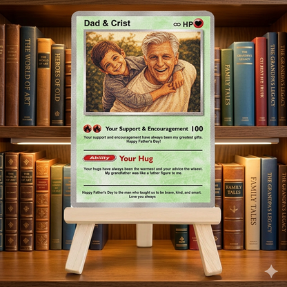 Best Dad Ever - Custom Pixel Photo Poke Trading Card for Dad - Father's Day Gifts
