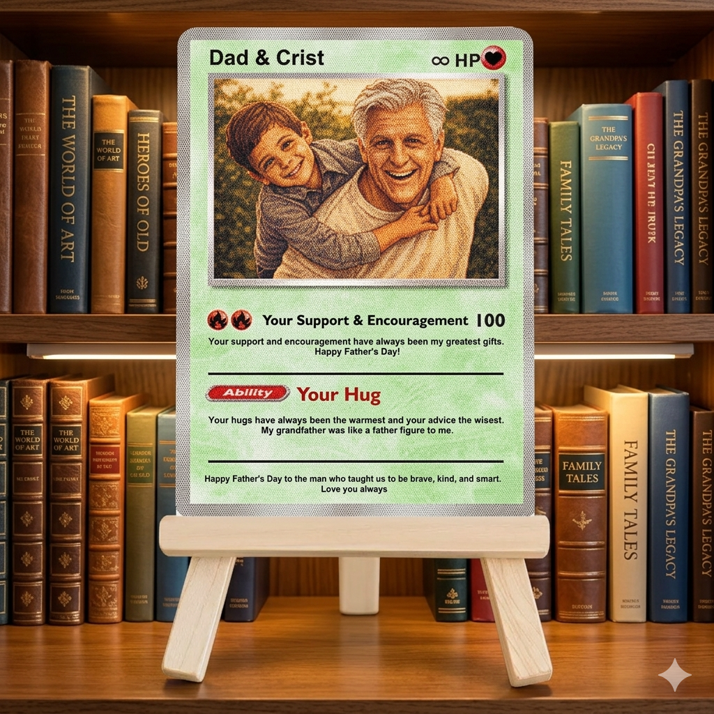 Best Dad Ever - Custom Pixel Photo Poke Trading Card for Dad - Father's Day Gifts
