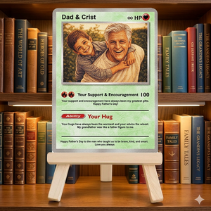 Best Dad Ever - Custom Pixel Photo Poke Trading Card for Dad - Father's Day Gifts