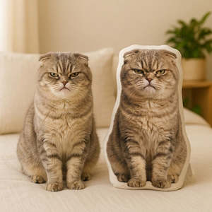 Custom Cat Pillow: Personalized Pet Pillow From Photo, Cat Memorial Gift, Custom Plushie