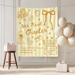 Next Chapter Bridal Shower Banner, Book Club Cocktail Party Decor, New Chapter Bookish Bachelorette Sign, Book Lover Photo Booth Backdrop