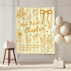 Next Chapter Bridal Shower Banner, Book Club Cocktail Party Decor, New Chapter Bookish Bachelorette Sign, Book Lover Photo Booth Backdrop