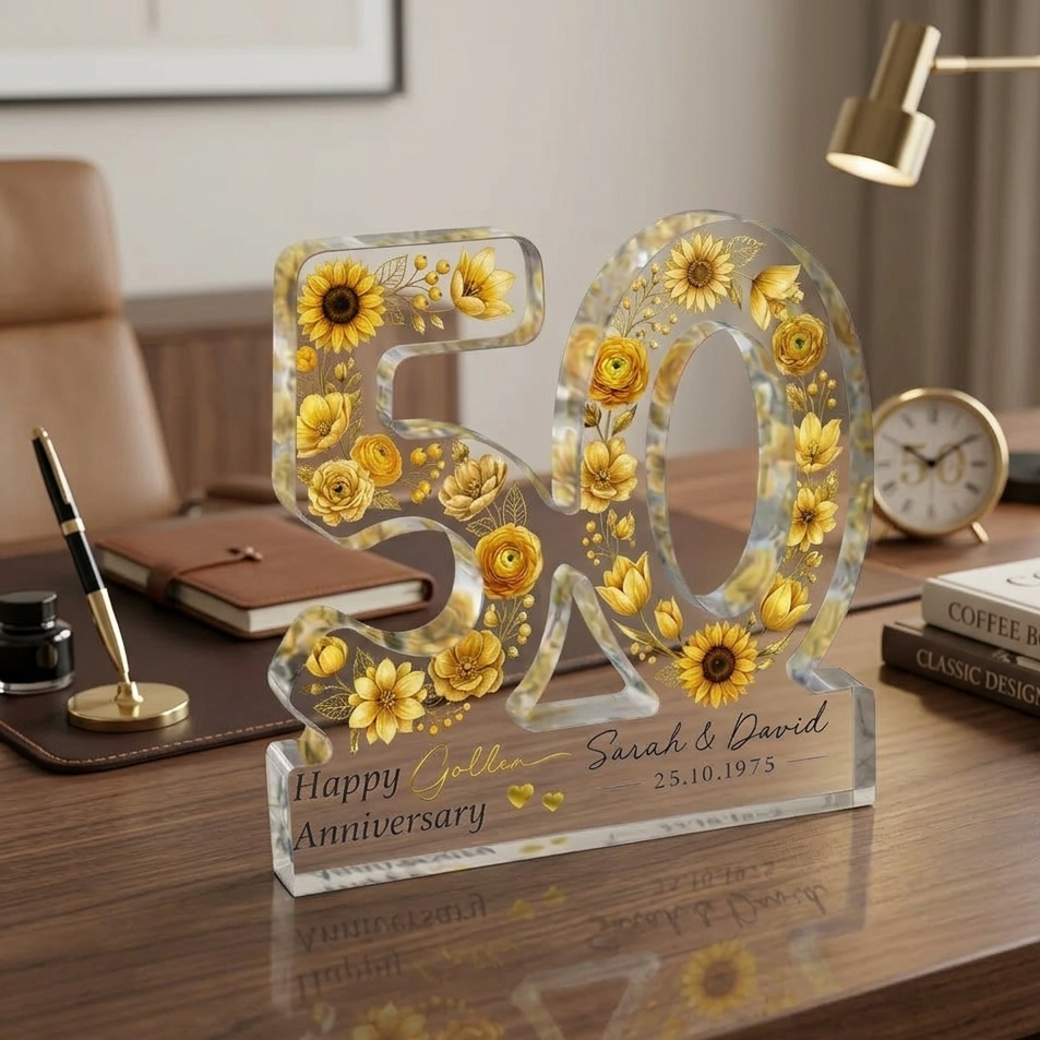 Personalised 50th Anniversary Gift, Golden Anniversary Plaque, Anniversary Gifts, 50th Anniversary Gift for Husband Wife Parents