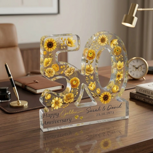 Personalised 50th Anniversary Gift, Golden Anniversary Plaque, Anniversary Gifts, 50th Anniversary Gift for Husband Wife Parents