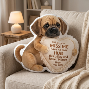 Custom Dog Cat Photo Memorial Pillow, Personalized Sympathy Keepsake, Remembrance Cushion, Bereavement Hug Gift