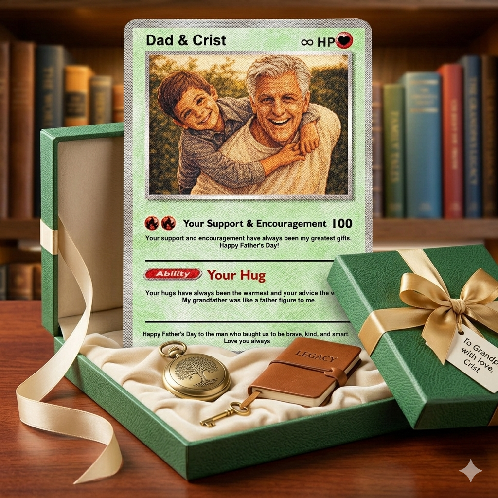 Best Dad Ever - Custom Pixel Photo Poke Trading Card for Dad - Father's Day Gifts
