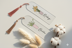 Personalized Birth Flower Acrylic Bookmark, Mothers Day Gift, Birthday Gift for Her, Custom Bookmark, Gifts for Her Bookmark with Tassel
