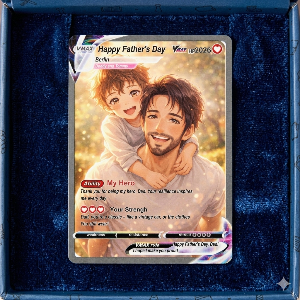 My First Hero Daddy - Personalized Trading Card For Father's Day