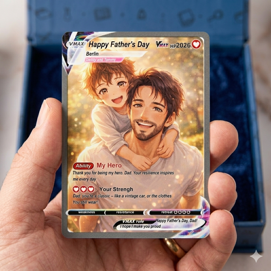 My First Hero Daddy - Personalized Trading Card For Father's Day