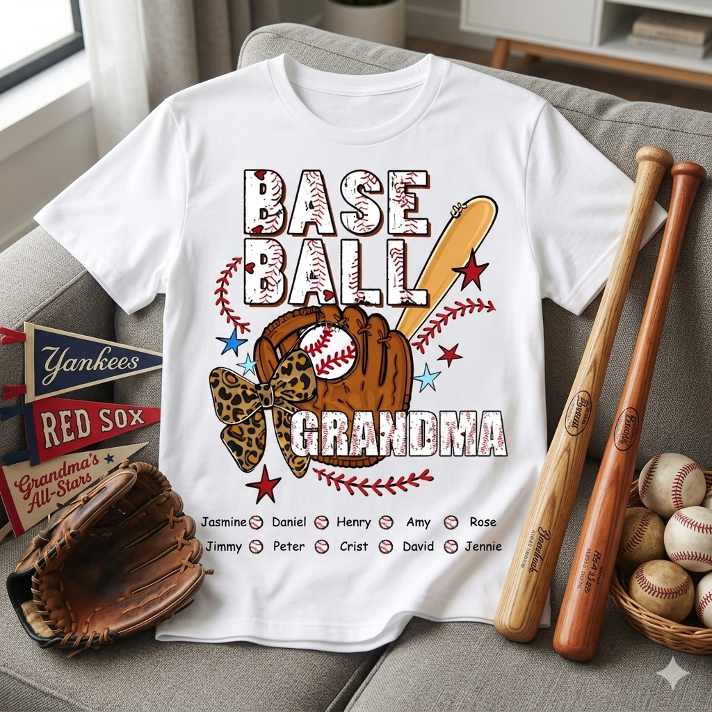 Baseball Mimi Game Day, Personalized Grandma and Grandkids T-shirt