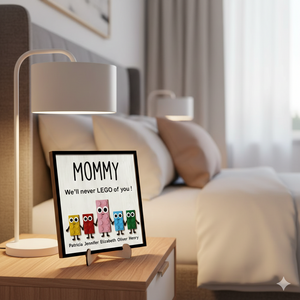 Mommy We'll Never LEGO of you Personalized 2-Layer Wooden Plaque Gift for Mom or Grandma Mother's Day Gift