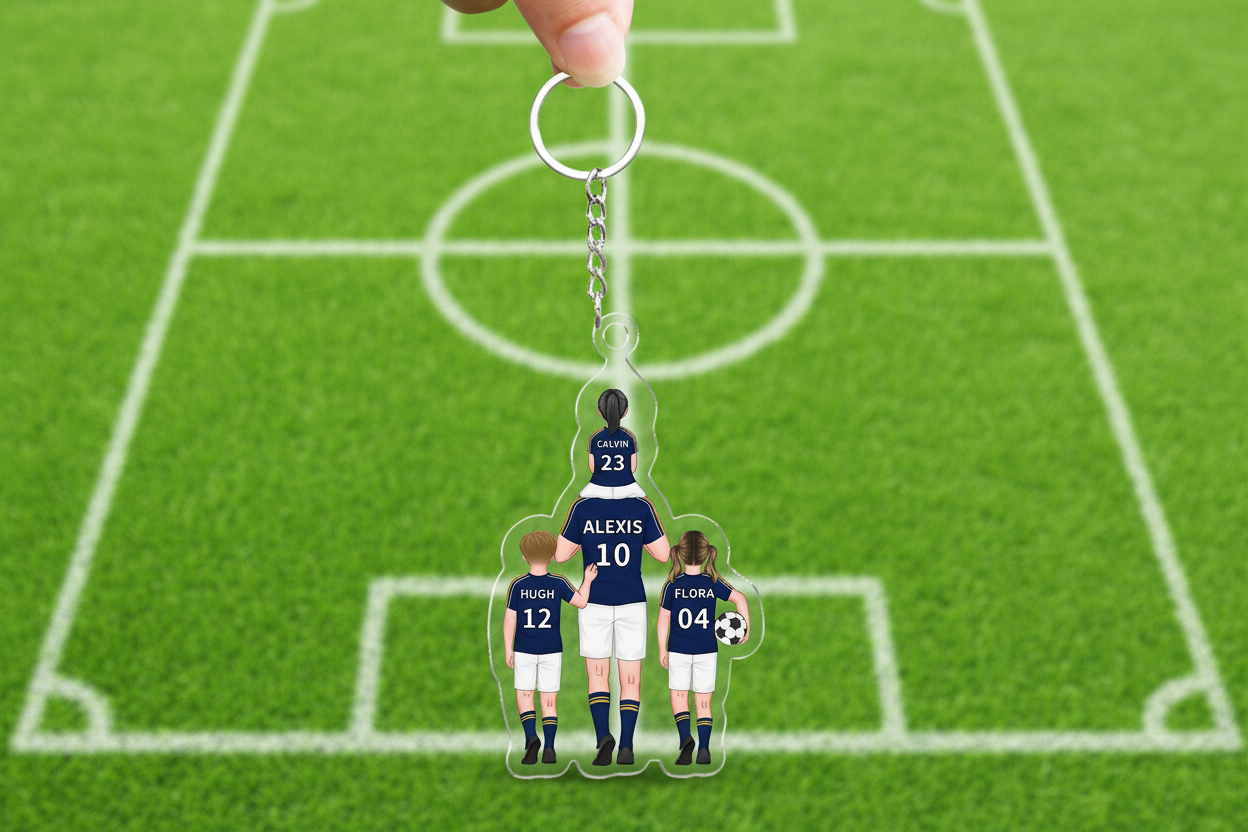 Daddy's Team Keychain for Dad, Custom Car Hanger,Acrylic Football Team Keyring for Dad, Grandad Keyring,Gift for Husband, Father's Day Gifts