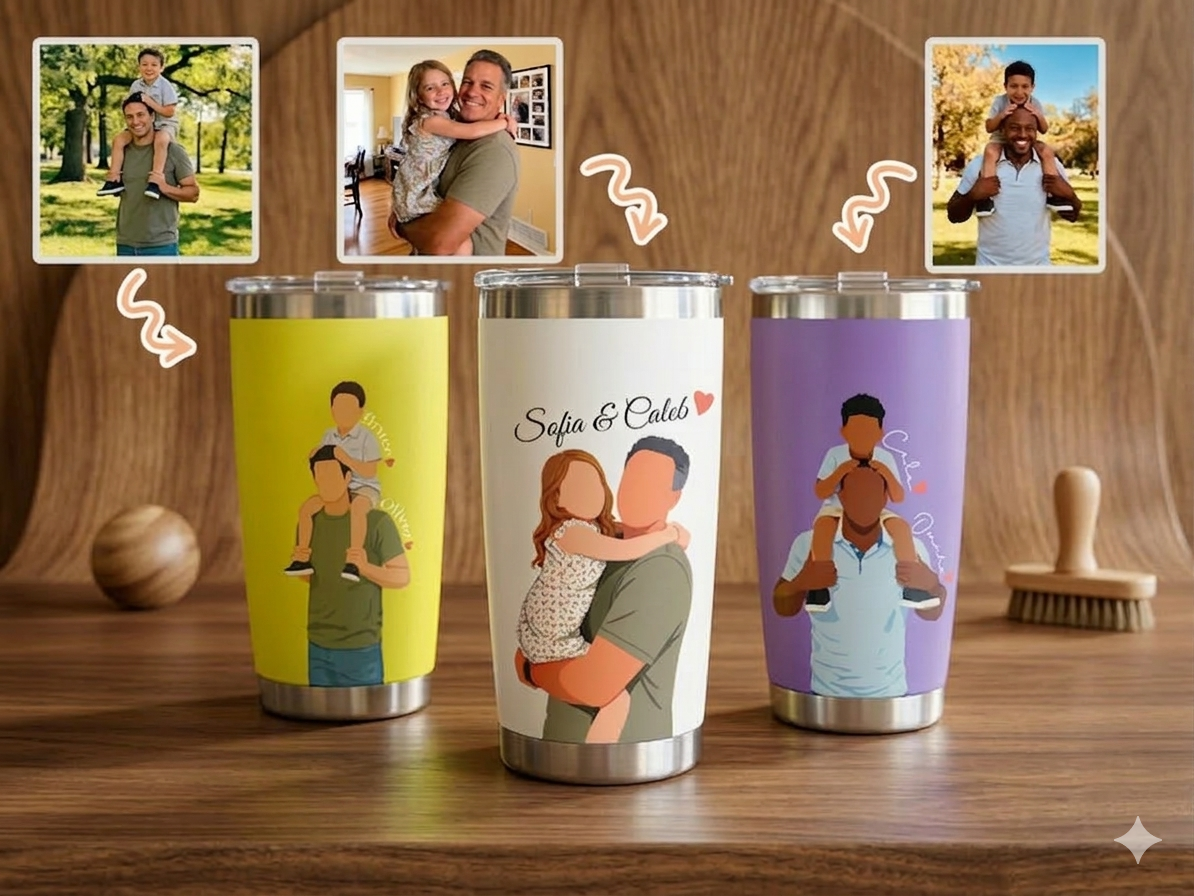 Custom Photo thermos for Dad, Gift for Father, Anniversary Text Cup