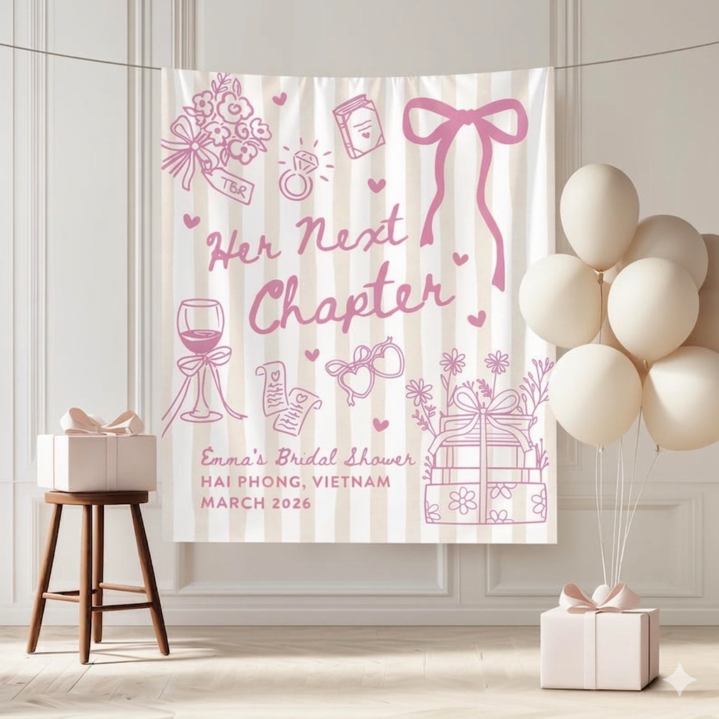 Next Chapter Bridal Shower Banner, Book Club Cocktail Party Decor, New Chapter Bookish Bachelorette Sign, Book Lover Photo Booth Backdrop