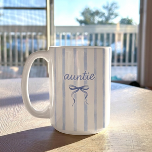 Personalized Mama Mom Coffee Mug, Custom Striped Name Mug Aunt Gift Mothers Day Gift