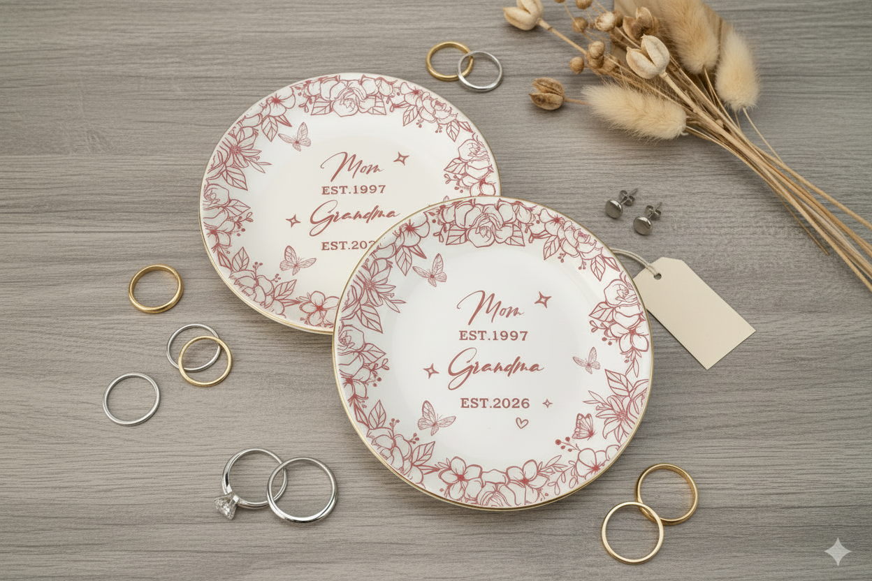 Custom Grandma to Be Ring Dish, First Time Grandma Jewelry Dish, Mothers Day Gift for Grandma, New Grandma Gifts,Grandma To Be Gifts