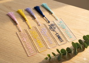 Custom Birth Flower Bookmark,Personalized Floral Bookmark for Women,Name Bookmark,Acrylic Bookmark Gift, Reading Gifts for Friends