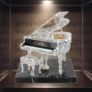 Piano Music 3D Crystal Effect - Personalized Acrylic Block Plaque - Unique Gift For Pianist