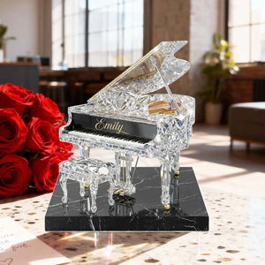 Piano Music 3D Crystal Effect - Personalized Acrylic Block Plaque - Unique Gift For Pianist