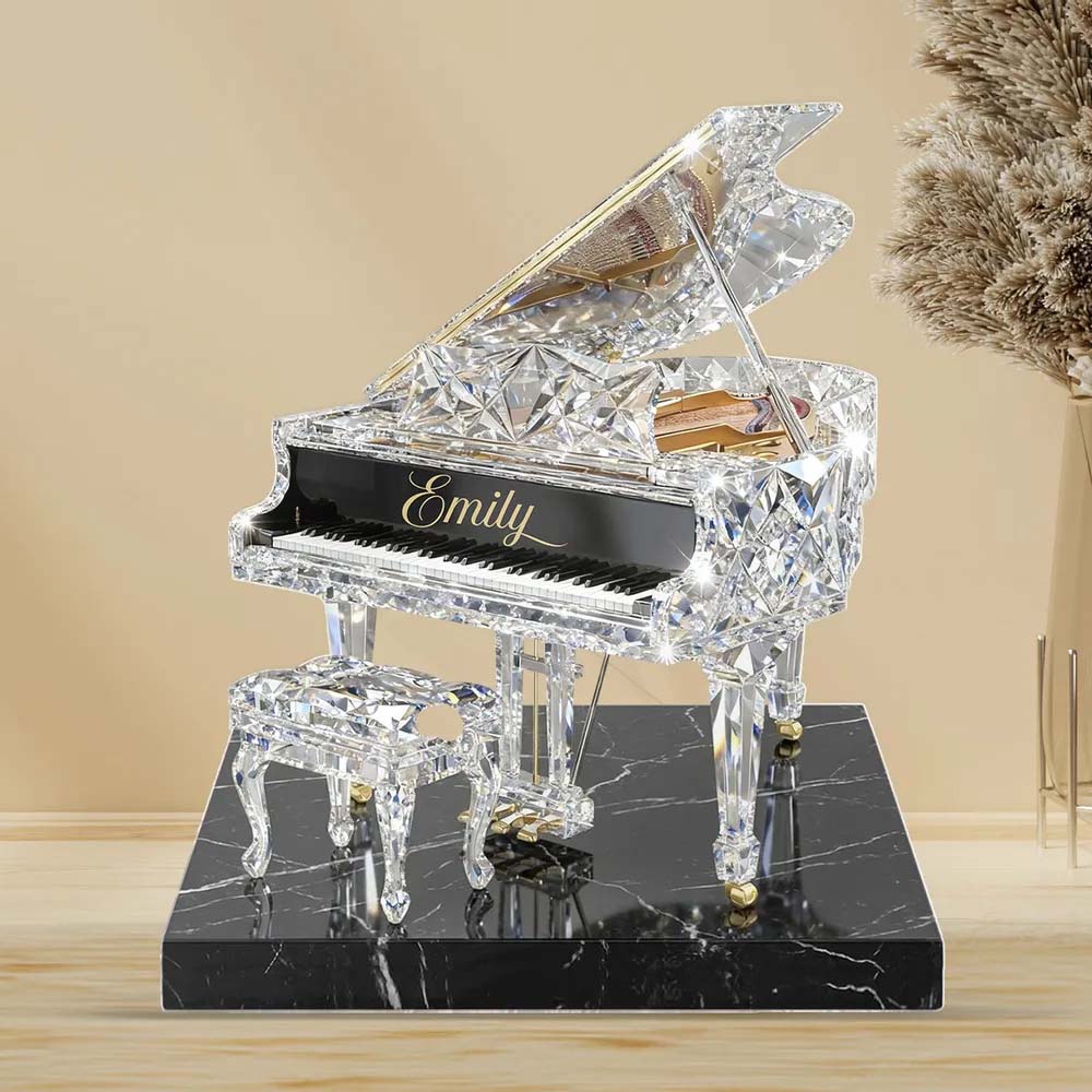Piano Music 3D Crystal Effect - Personalized Acrylic Block Plaque - Unique Gift For Pianist
