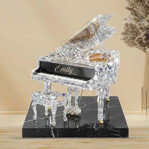 Piano Music 3D Crystal Effect - Personalized Acrylic Block Plaque - Unique Gift For Pianist