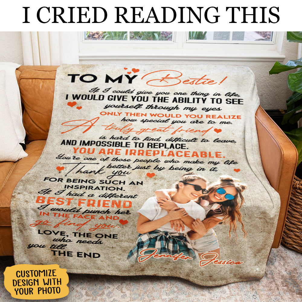 Gift For Bestie, To My Bestie Fleece Blanket Live Preview