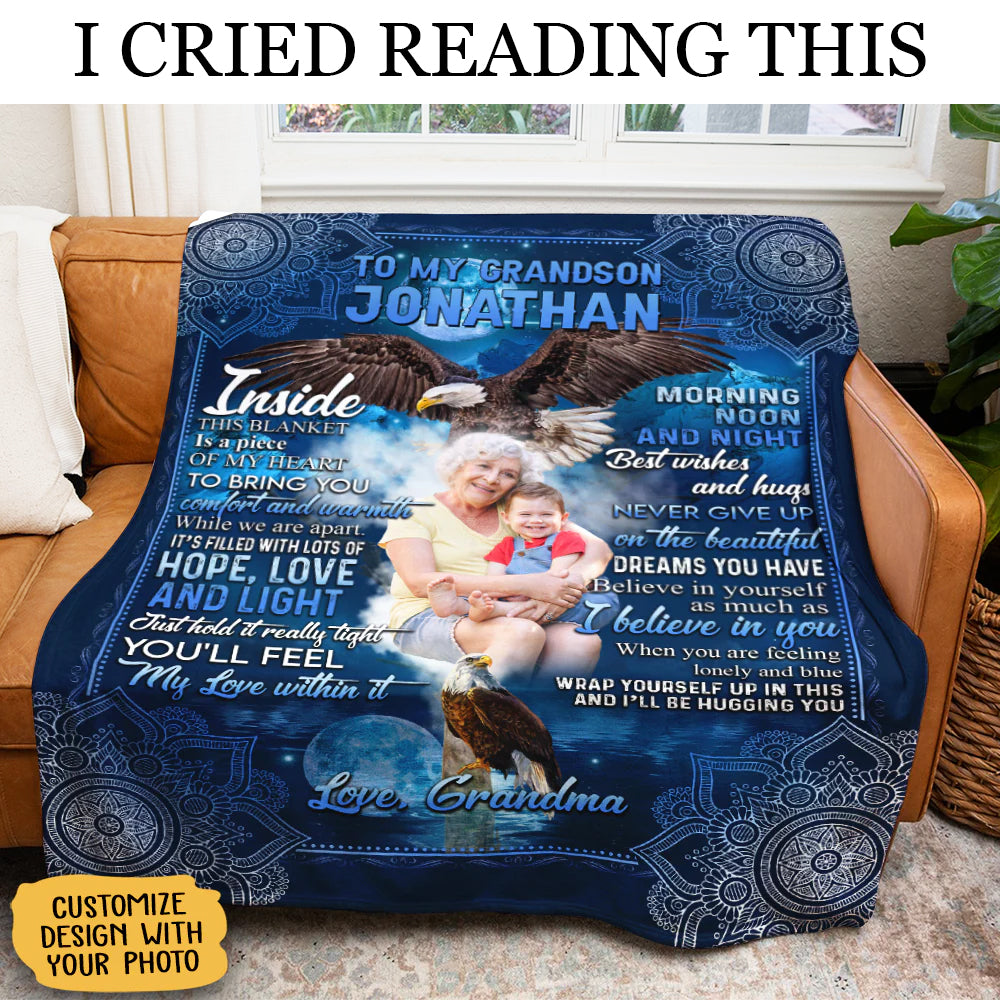 Gift For Grandson, Eagle To My Grandson I'll Be Hugging You - Love From Grandma Live Preview