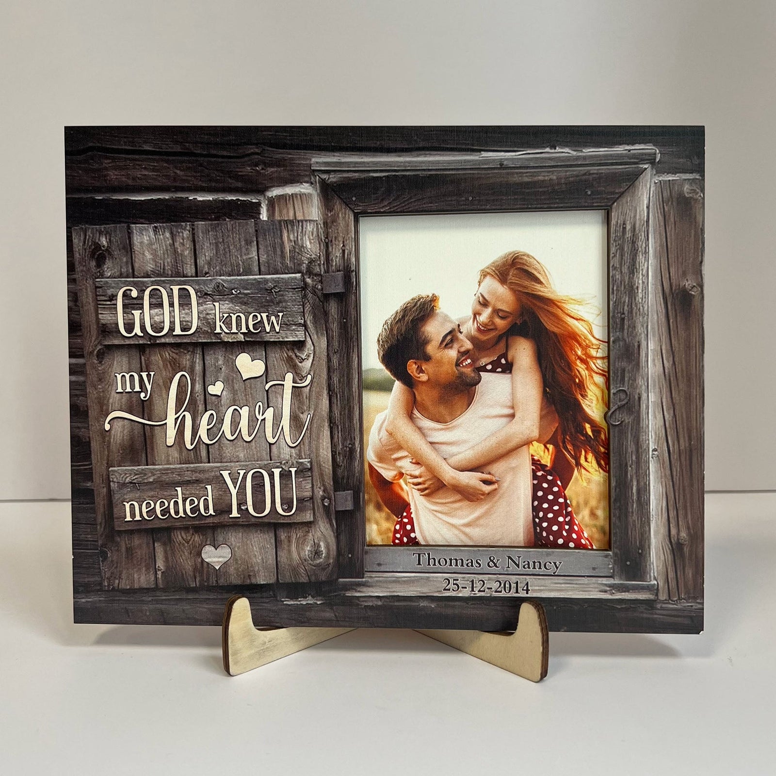 God Knew My Heart Needed You Couples - Personalized Picture Frame - Anniversary Gifts For Her, Him