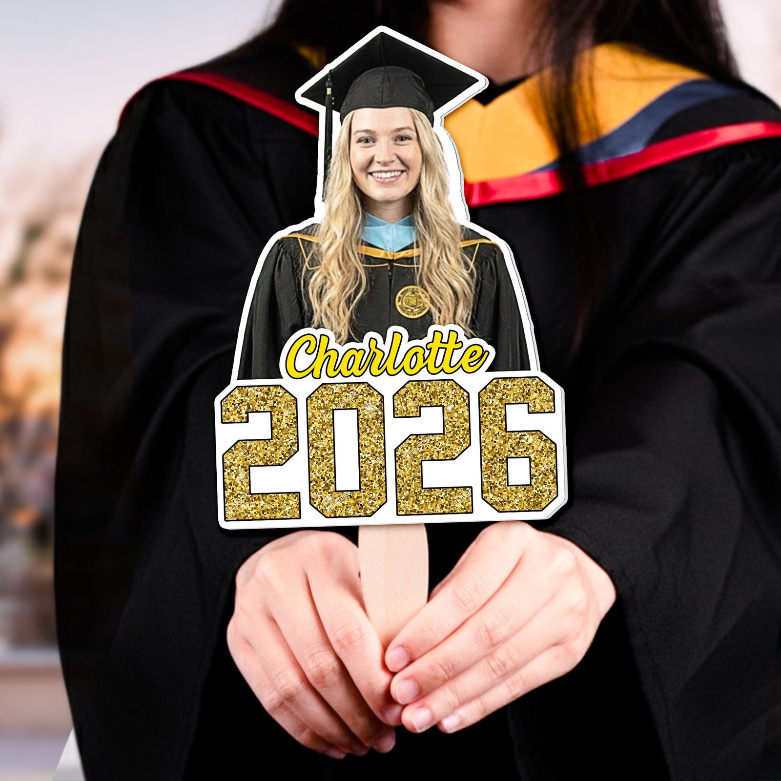Graduation Custom Face And Name - Personalized Graduation Fan