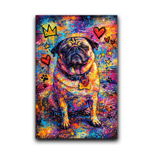 Graffiti Style Custom Dog Photo Wall Art Colorful Urban Dog Portrait with Street Art Vibes Modern Pop Pet Print for Dog Lovers