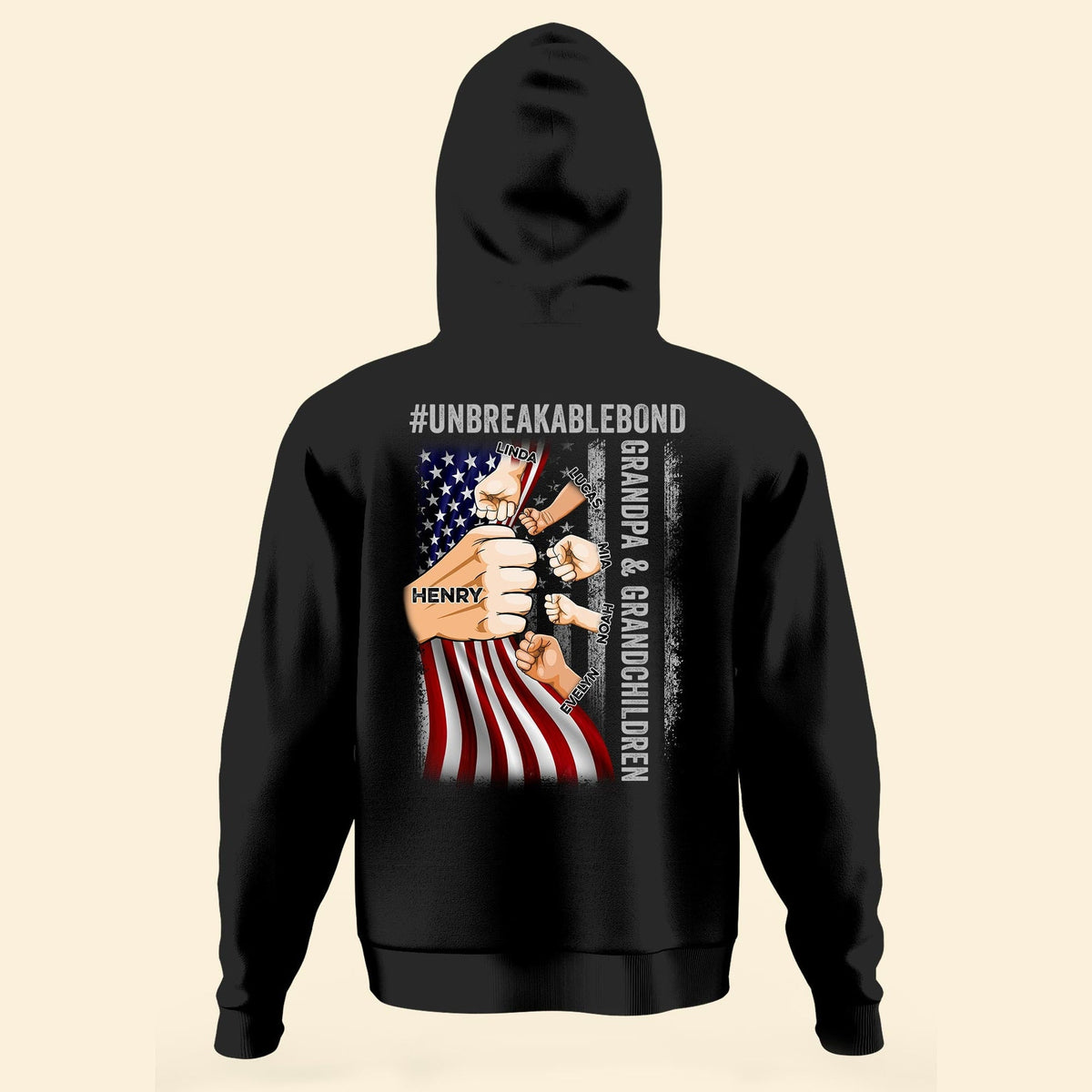 Grandpa & Grandsons/Granddaughters Unbreakable Bond - Personalized Shirt - Birthday 4th Of July Gift For Grandpa, Papa, Dad, Husband - Gift From Grandsons, Granddaughters, Wife